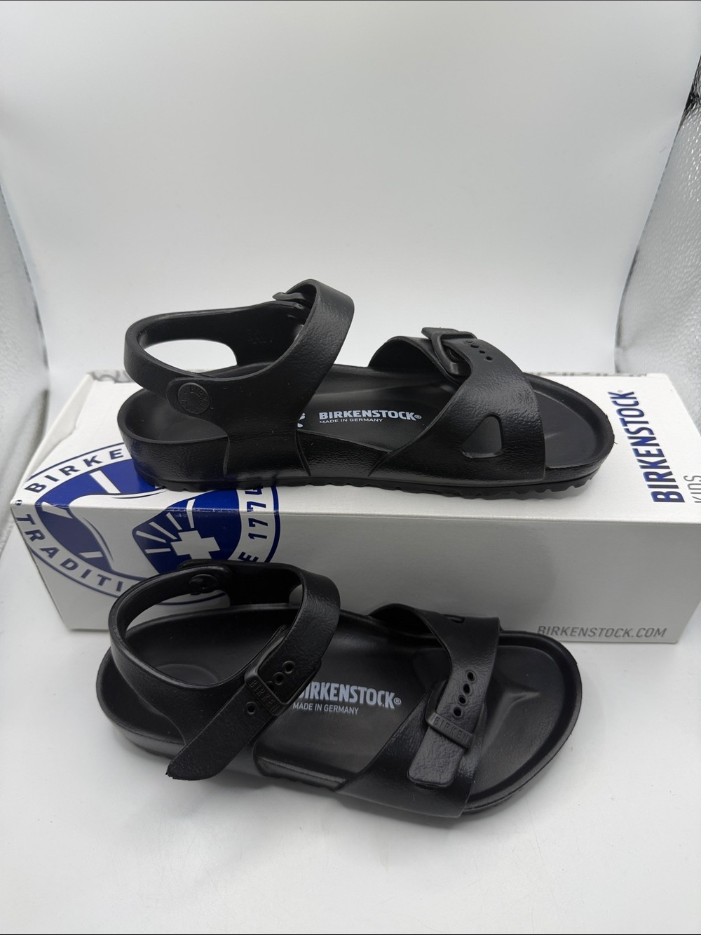 Birkenstock Black Kids' EVA Two-Strap Sandals. Size US K 13. UK Size 31